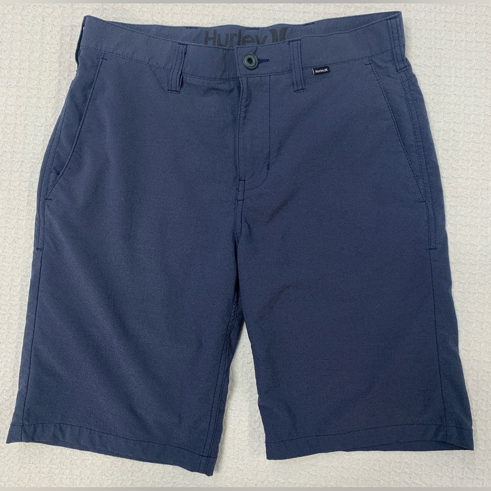 Hurley Men's Deep Blue Flat Front Shorts